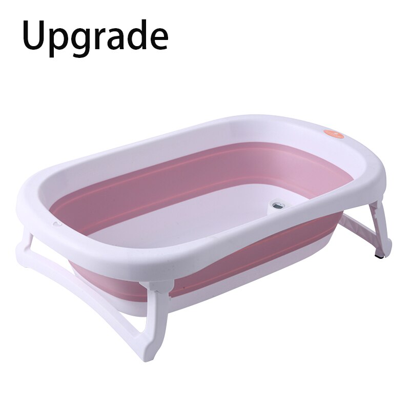 Folding Baby Bath Tub Plastic Bathtub With Thermometer Infant Collapsible Bathtub For Children For Bathroom Newborn Baby Product: pink