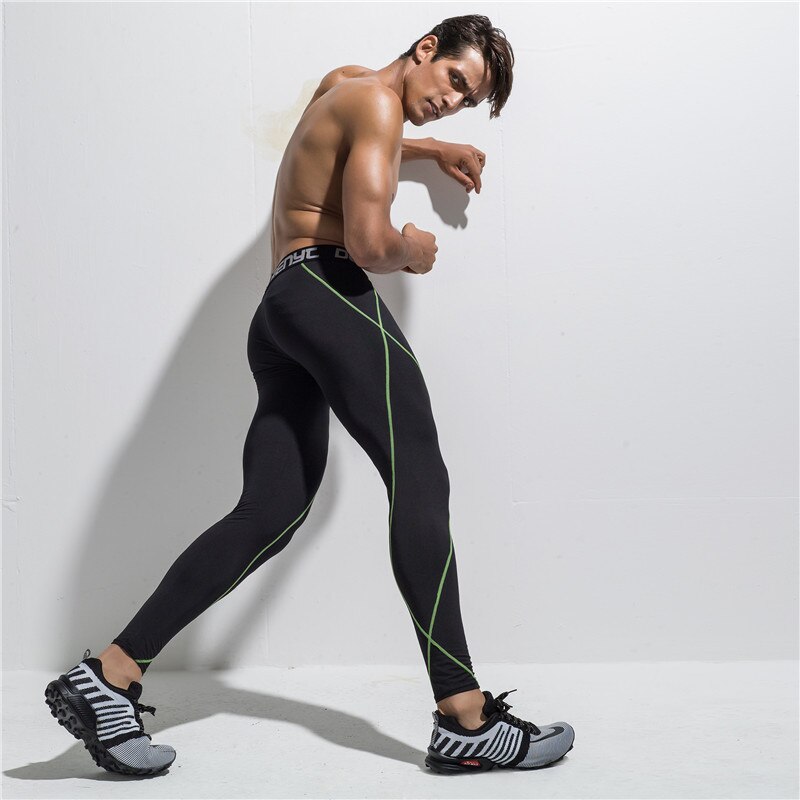 Pantalones deportivos de compresión elásticos profesionales para hombre, pantalones de ejercicio de secado rápido, pantalones ajustados para correr baloncesto