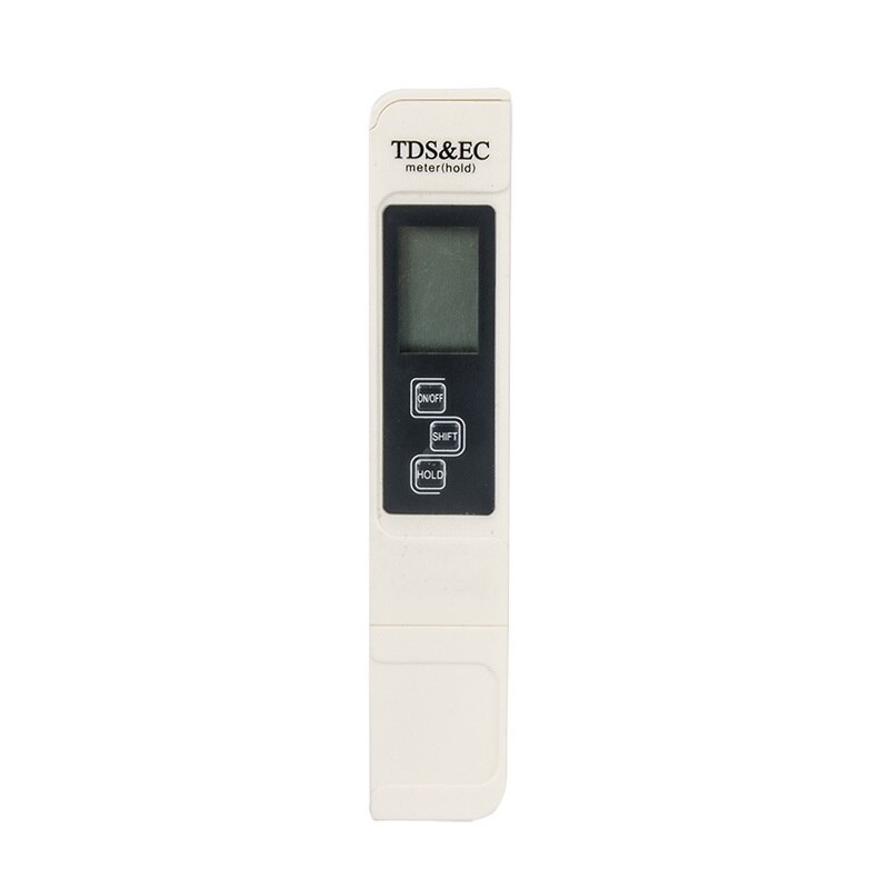 Tds ppm ledningsevnemåler ph tester tds og temperatur test pen til vand akvarium hydroponics tester 0-9990 ppm 15%: Hvid