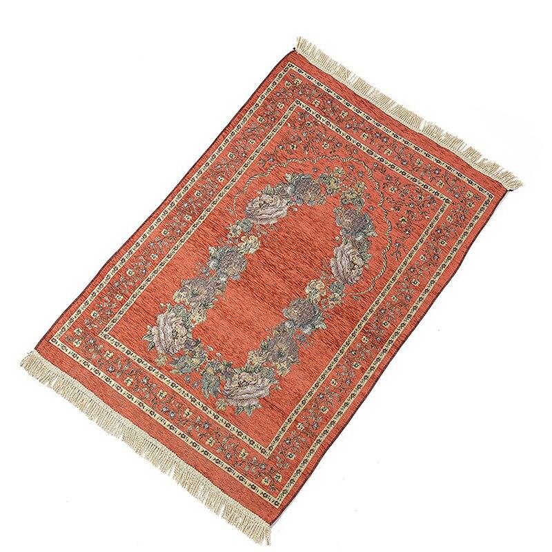Ramadan Quran Islamic Muslim Prayer Rug Carpet Mat Tassel Tablecloth Cover Yoga Mat MDJ998: Red