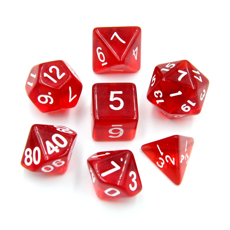 7PCS/SET Polyhedral Digital Dice Mixed D4 D6 D8 D10 D12 D20 DND Dice for RPG Role Playing Board Games: tou-05