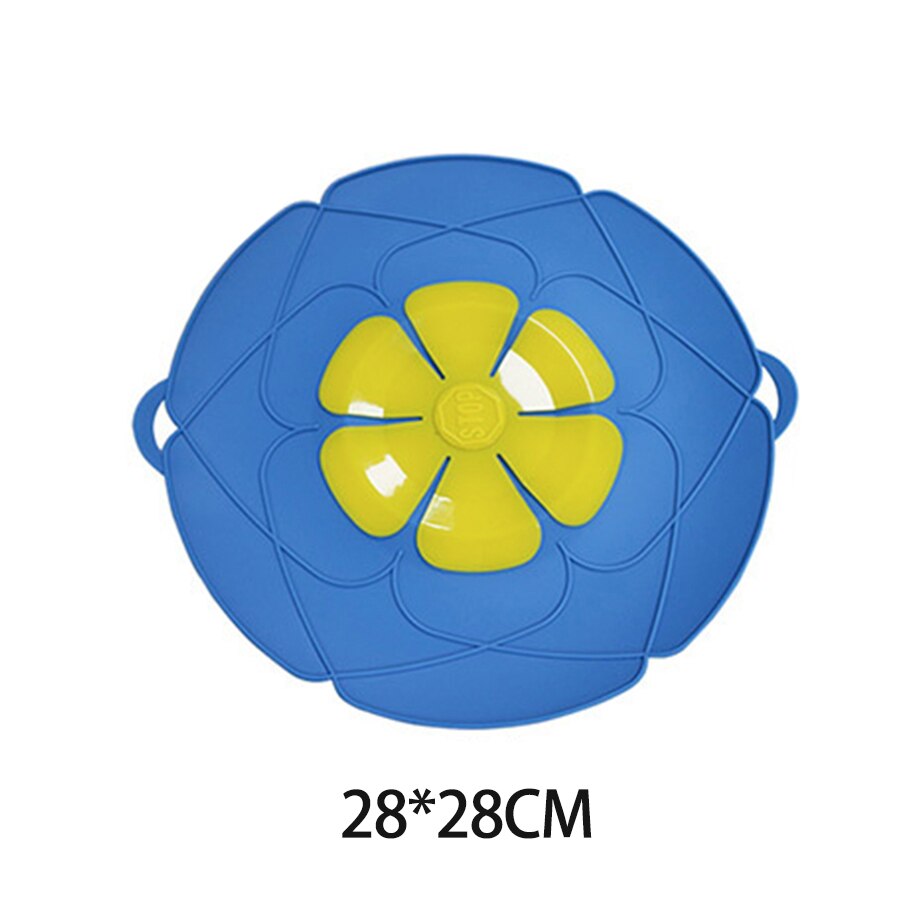 Anti-stænkende låg i silikone 26cm 28cm tilbehør til madlavningsredskaber tilbehør til høj temperatur modstandsdele køkkengrej dele køkkenudstyr: 28cm blå