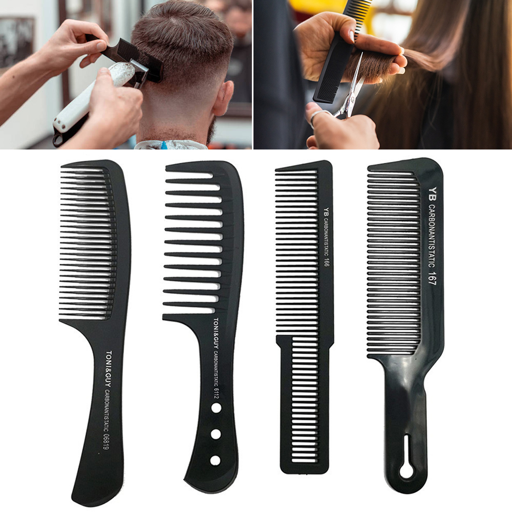 Peines negros de piezas para peluquería, peine de para cortar el pelo, herramientas de peluquería, 1 unidad
