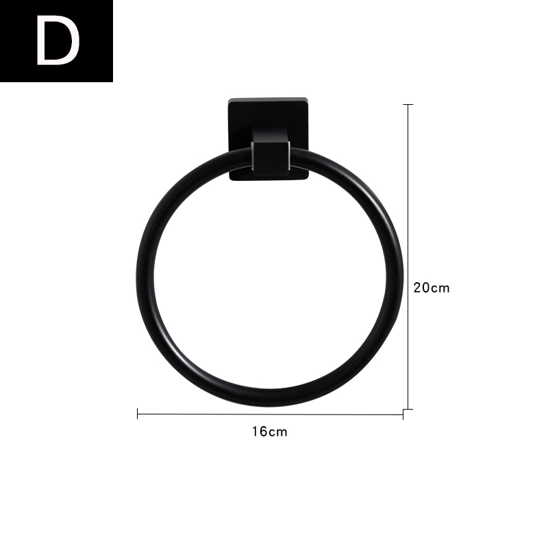 Zwarte Handdoek Ring Badkamer Handdoek Opslag Houder Hanger Handdoeken Rack Badkamer Wall Mount Badkamer Accessoires Haken Voor Thuis: D