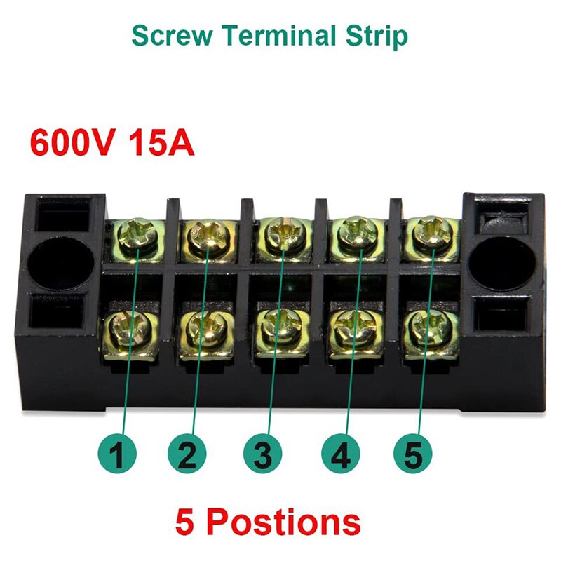 Top 5 Pc 5 P Terminal Blok, 5 Pc 5 P Kortsluiting Bar, TB1505 Vlamvertragende Koper Terminal Kortsluiting Terminal