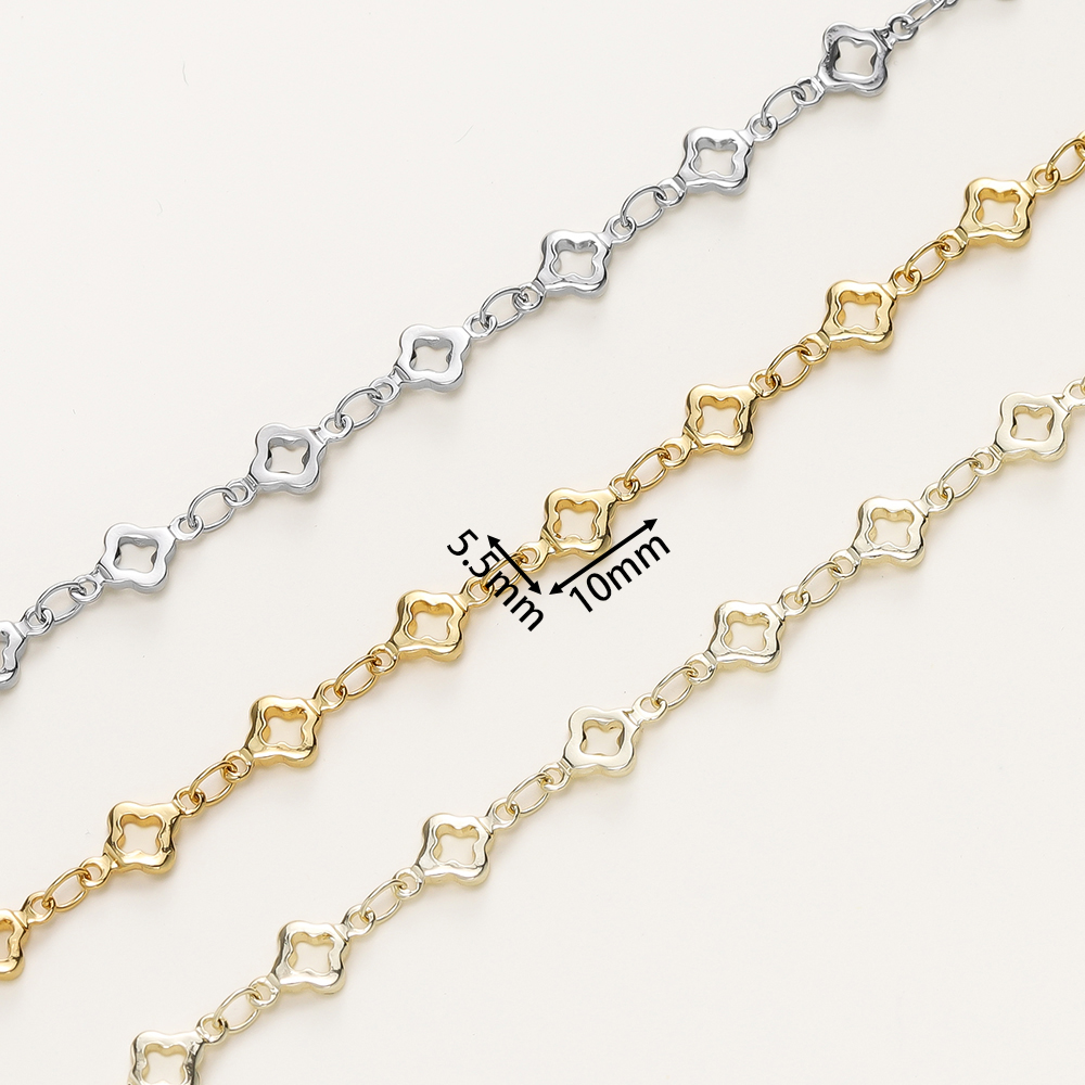 1 metro/paquete 5,5 MM 14/18K cadena rombo de latón chapado en oro para la fabricación de joyas collar pulseras cadena suministros para fabricación de joyas