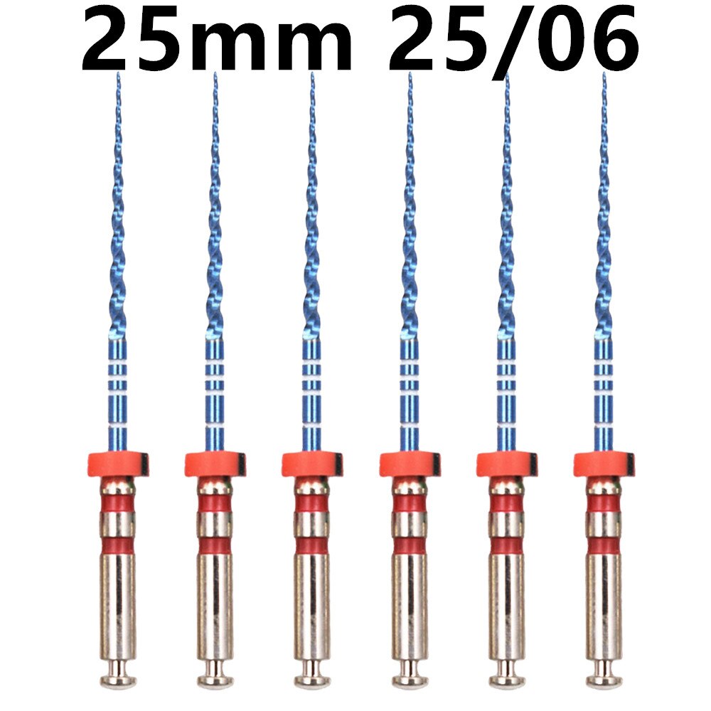 Zahnwurzelkanal Dateien 02 04 06 Kegel Nadeln Endodontie Dateien 25mm Nickel Titainium Zahnmedizin Instrument: 25mm 25 06
