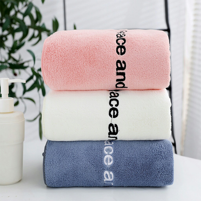 Hohe Dichte Korallen Vlies Handtuch Handtuch einstellen Wasser Absorption Korallen Können Geschnitten Werden Rand Schloss Rand Verpackung Mikrofaser Handtuch 70x32cm