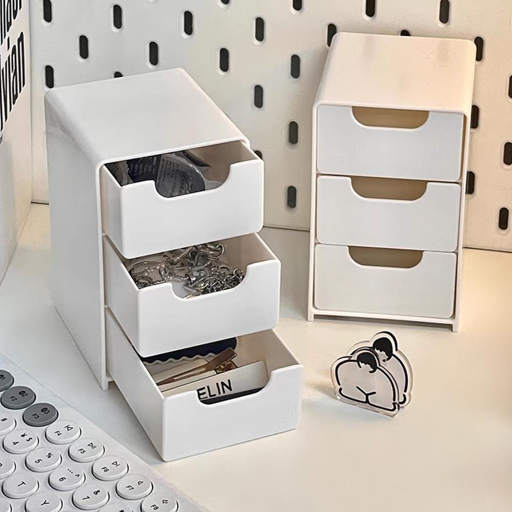 Elegancki 3-poziomowy organizer na biurko z szufladami - idealny robić przechowywania artykułów biurowych, biżuterii i kosmetyków - przenośne pudełko rozdzielające