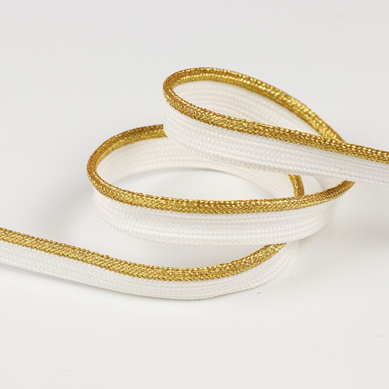 2Yards Gold White Silver Twisted Braided Piping Lip Cord Trim|Pillow Cushion Trim|Upholstery Edging Trim Diy Sewing Supplies