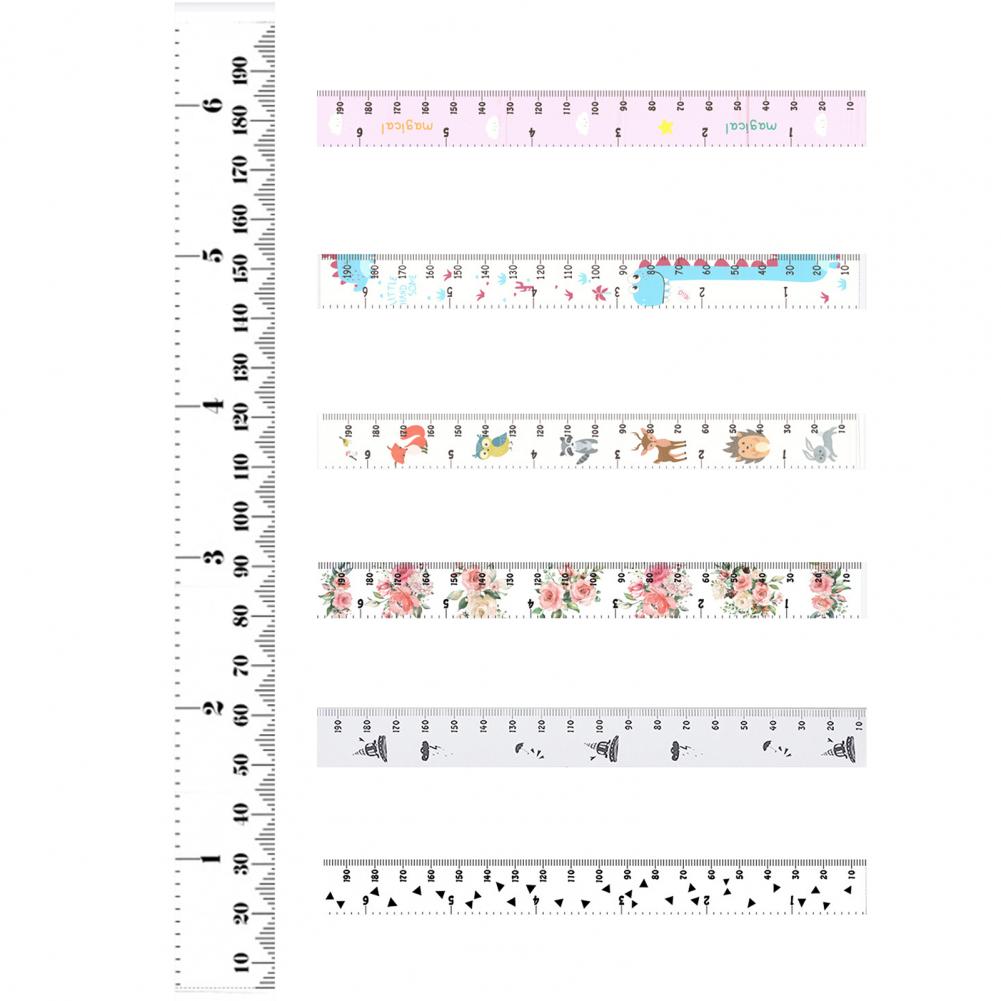 Height Ruler Hanging Growth Chart Waterproof Fabric Kids Baby Height Chart Hanging Rulers for Nursery Wall Wood Frame Home Decor