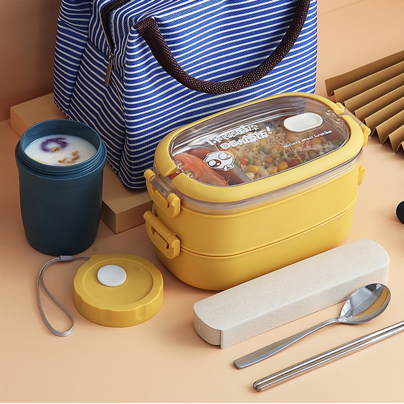 Draagbare Voedsel Container Lunchbox Student Kinderen Grote Capaciteit Laag Lunchbox 304 Rvs