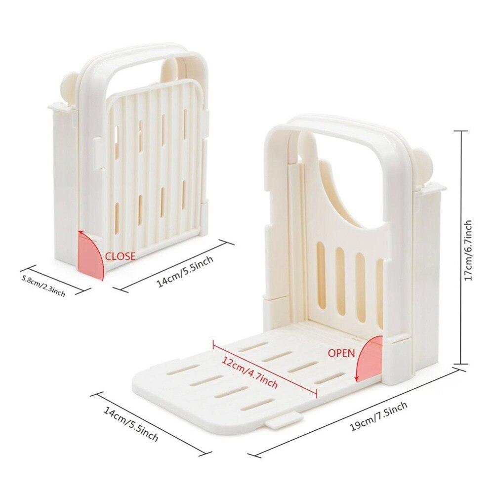 White Plastic Bread Slicer Cutting Guide Tools Plastic Splicing Toast Loaf Cutter Rack Slicing Kitchen Accessories Tool