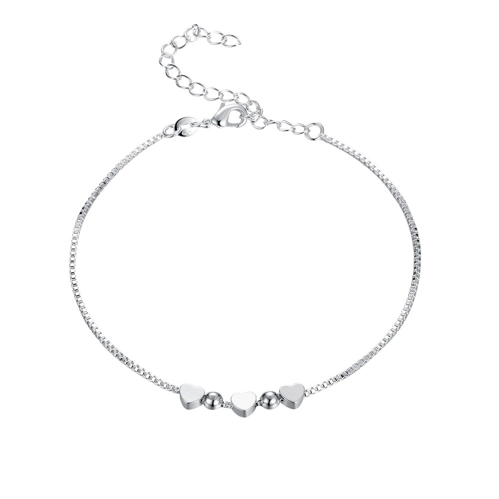 wedding women Heart cute silver color chain Bracelet classic jewelry LH001