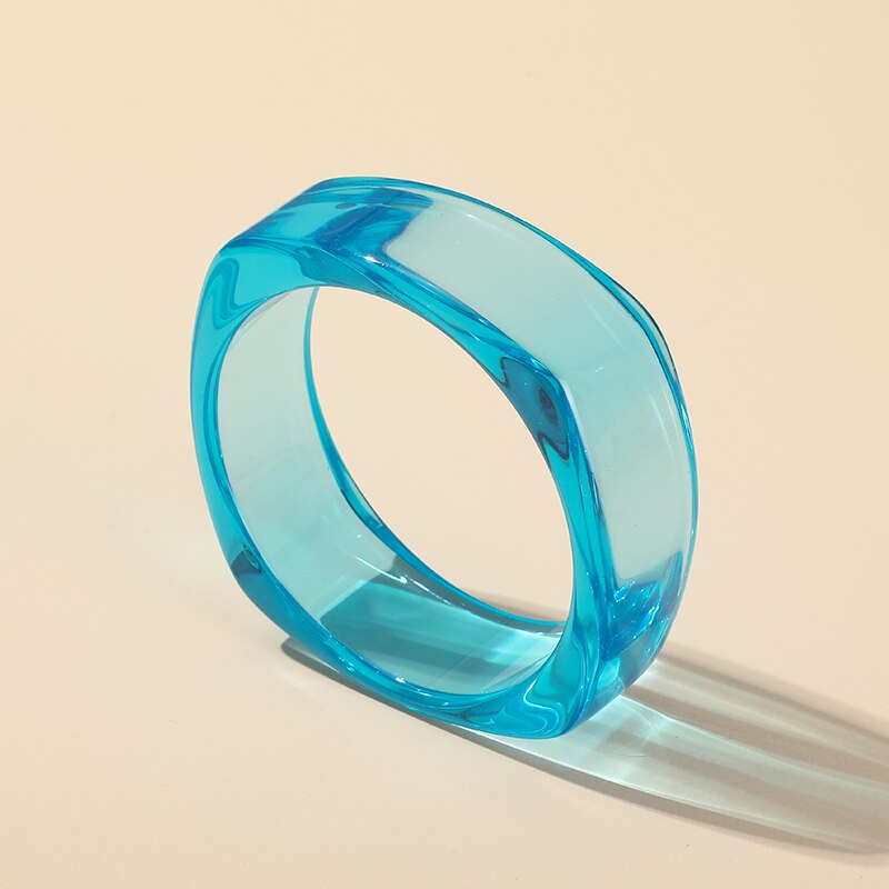 Nuovo braccialetto acrilico trasparente alla moda per donna Braccialetti da festa in resina Braccialetti con ciondoli firmati Regali di gioielli per ragazze: Placcato in Platino