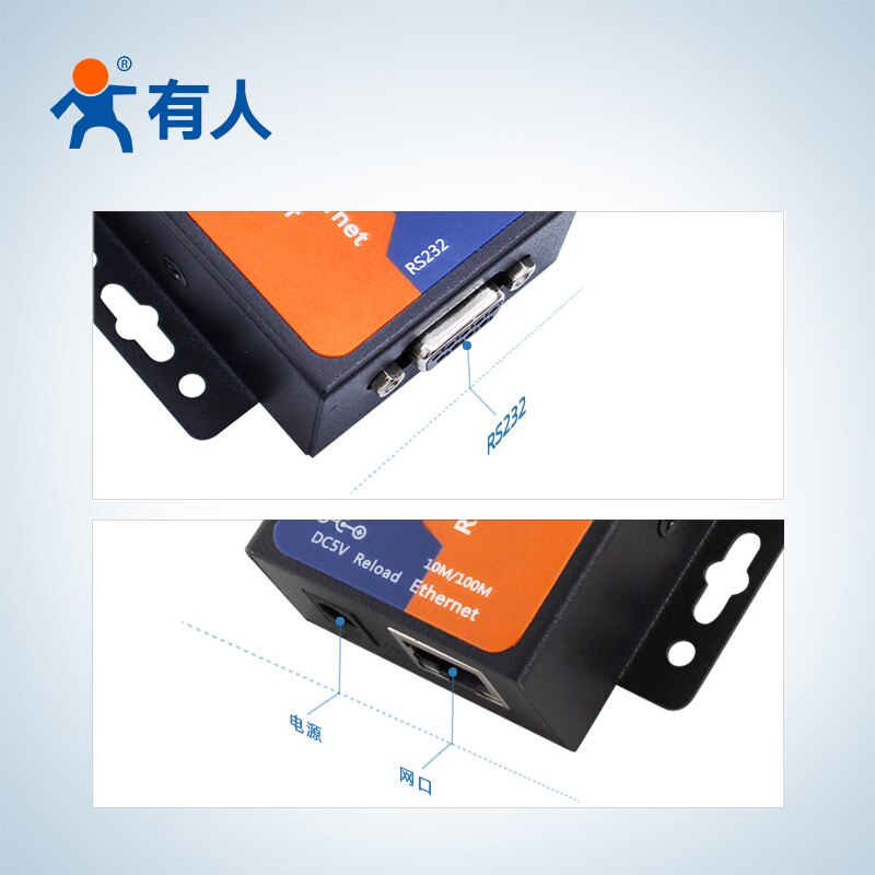 Serial Communication Server Rs232 to Ethernet Port Module Serial Communication USR-TCP232-302