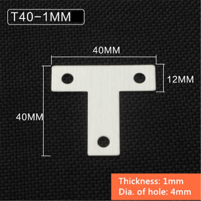5 stks/partij Rvs Plain Hoek Beugel Satijn L T Vorm Board Ondersteuning Hoek Beugel Meubelbeslag Connectors: T40-1mm