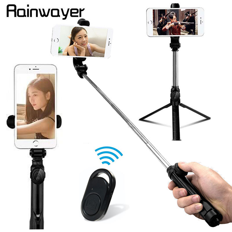 3 in 1 trådløs monopod udvidelig foldbar håndholdt bluetooth selfie stick mini stativ til ios android med lukkerfjernbetjening