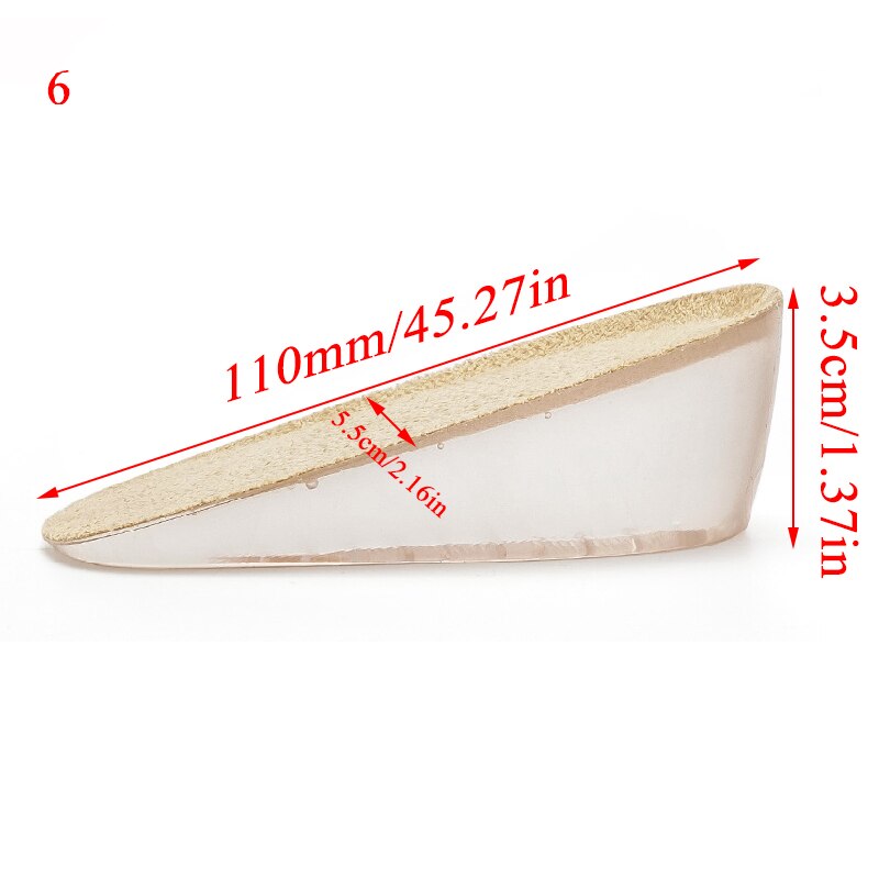 Plantillas de aumento de altura Unisex, 1,5/2,5/3,5 CM, plantillas de Gel suave, insertos para zapatos más altos, , 1 par