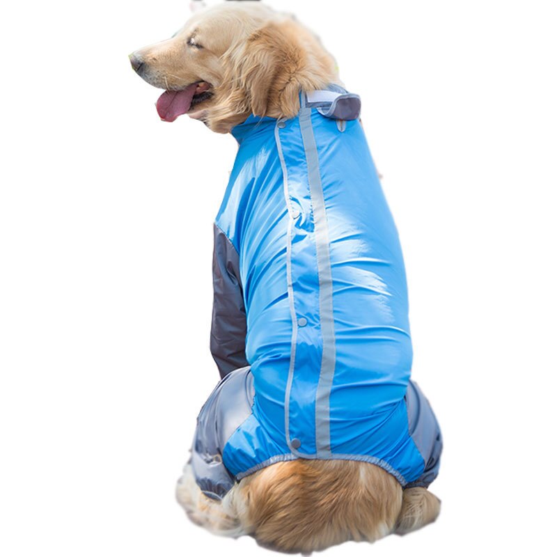 Chubasquero para perro Shiba Inu Samoyed Border Collie Husky Labrador, ropa de recuperación dorada, abrigo impermeable, chaqueta, mono, traje: Azul / 18