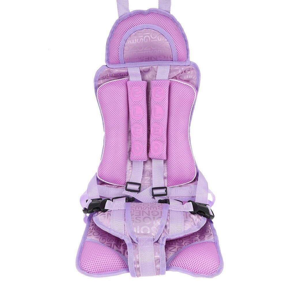 Portable Baby Safety Seat Updated Version Adjustable Chairs Harness Pad Cushion for Children Toddlers Mat Kids Safe Seats: Purple