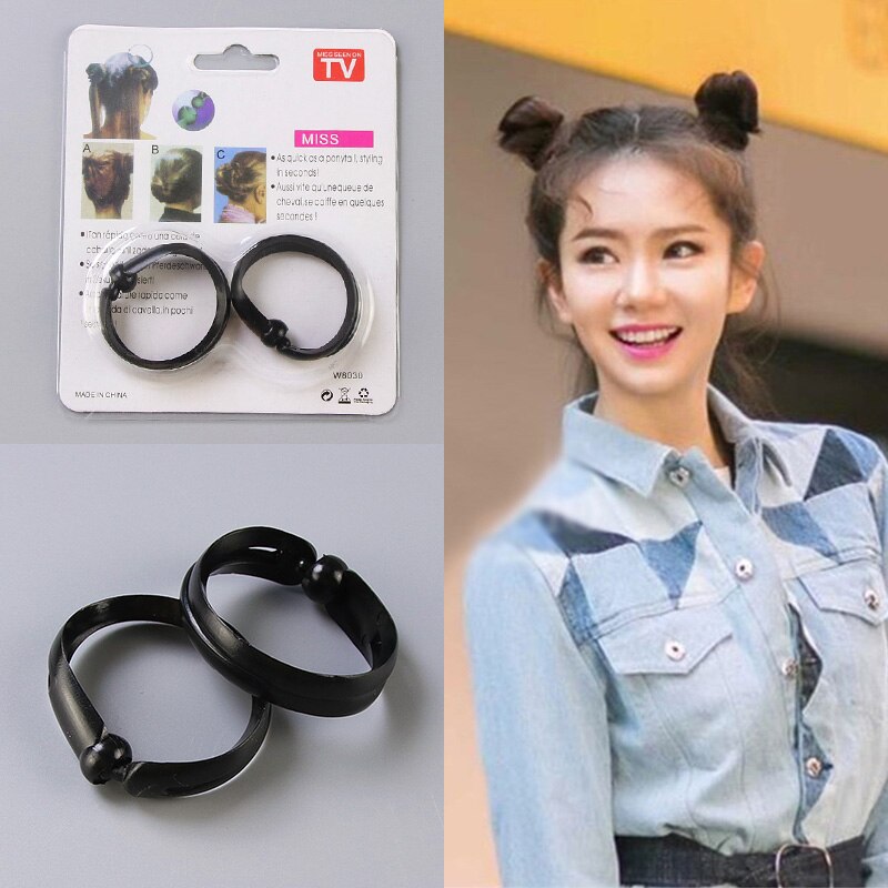 1set=2PCS Magic Hair Quick Maker Hair Band Bud Round DIY Updo Donut Hair Styling Tools Headband For Women Hair Accessories