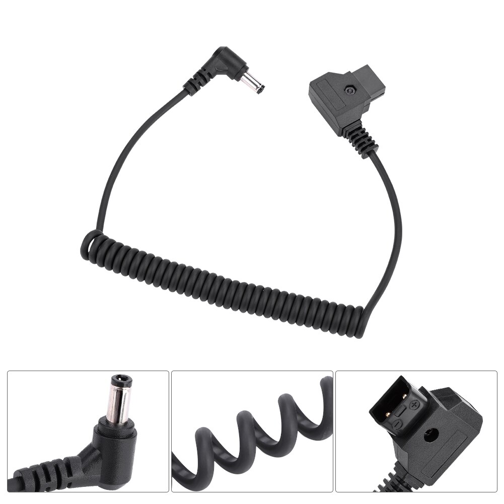 Camera Spring Cable D-Tap Male Connector To DC 5.5x2.5mm Plug Power Cord Cable For BMCC BMPC 4K Camera​ Charging Cable