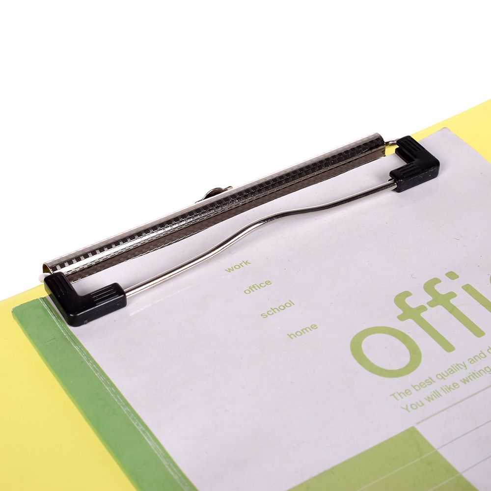 1pcs Office Plastic Blue/Black Solid A4 Size Document Clipboard Clip Board With Pen Holder School Office Suppliers
