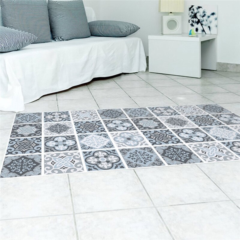 Anti-Skid Wear-Resistant Flooring Stickers Waterproof Simulation Tiles Paste Living Room Bathroom Floor Decal 120X60Cm