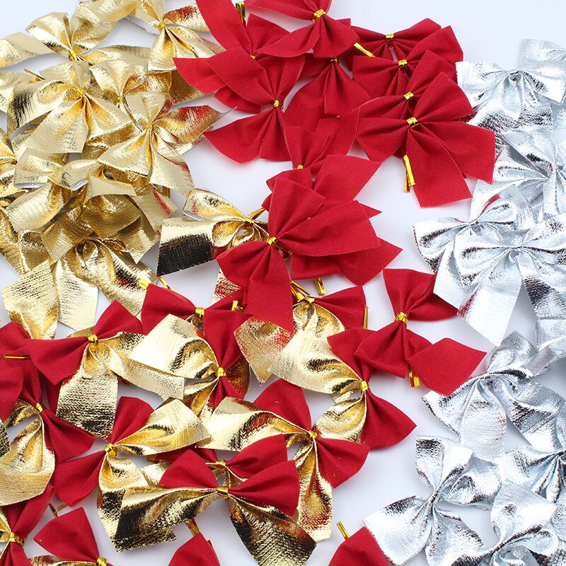 50 st jul röd liten rosett julgran dekoration häng... – Vicedeal