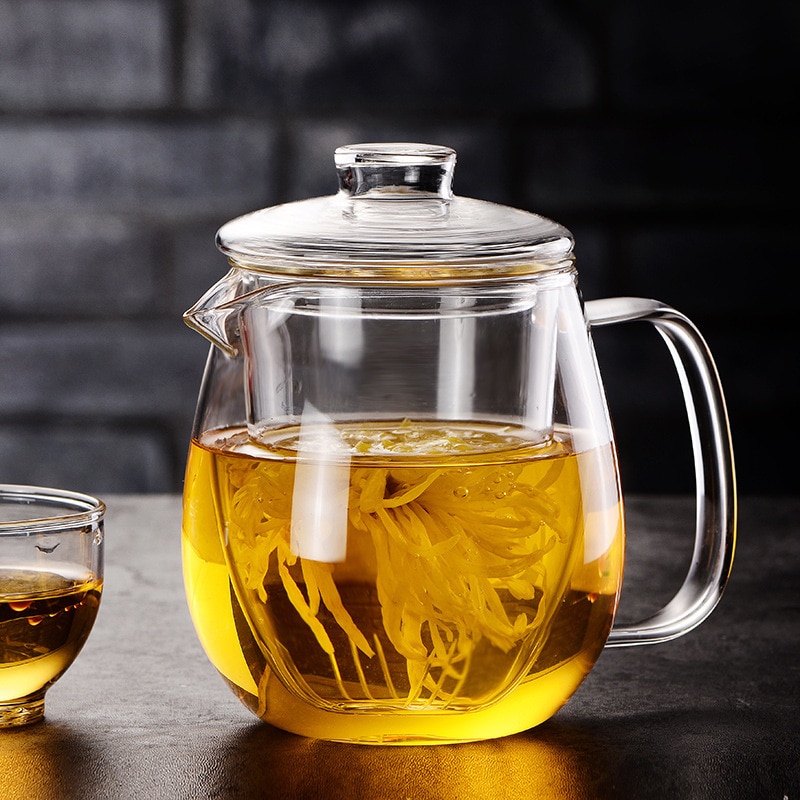Hittebestendige Glas Thee Zetgroep Tea Pot Chinese Kung Fu Thee Set Puer Waterkoker Koffie Glas Maker Handig Kantoor Thee sets 500Ml