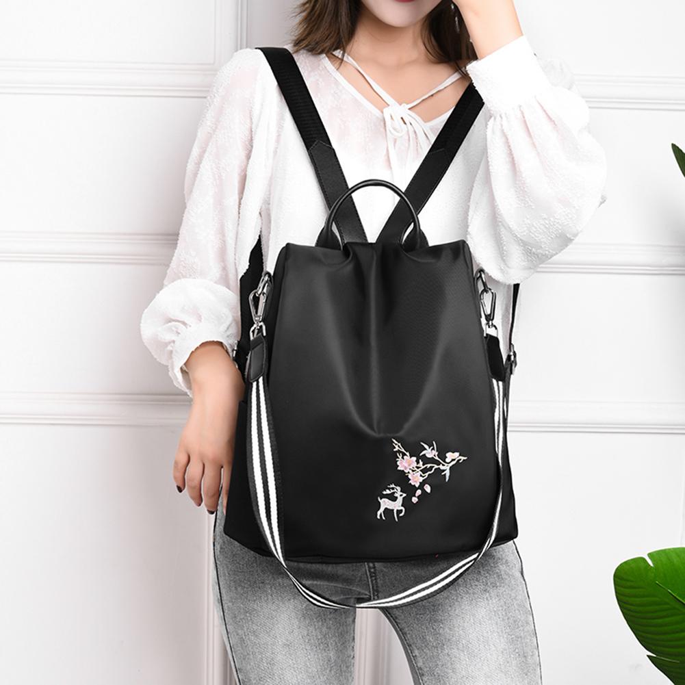 Oxford Frauen Neue Rucksack Stickerei Druck Schule Schulter Taschen Anti-diebstahl Reise Lässige Tornister Mochila Teenager Mädchen Tasche