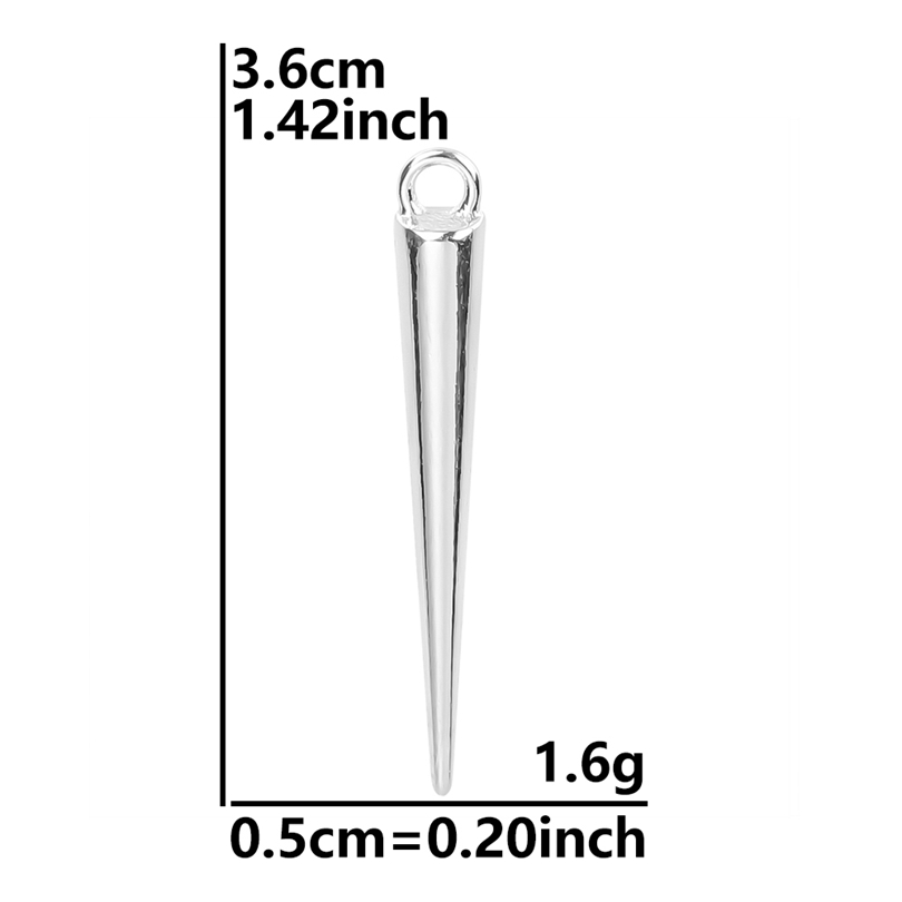 20 piezas de dijes de cono de punta larga Punk gótico para hacer pendientes, suministros de Metal, Color plateado/dorado, accesorios DIY de personalidad a granel: Color dorado