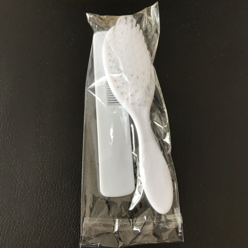 2 pçs escova de cabelo do bebê pente conjunto para recém-nascidos crianças infantil segurança couro cabeludo massagem h37a