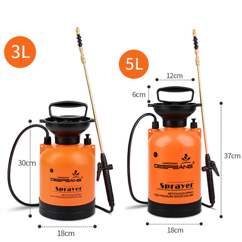 3/5L Hand Pressure Sprayer Compressed Air Spray Garden Sprayer Pump Trigger Pressure Watering Spray Garden Irrigation Car Clean