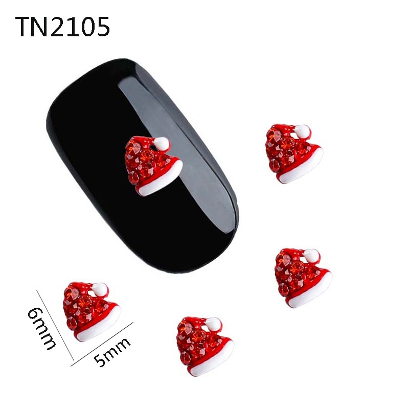 10 stks/pak 3D Rode Steentjes Decoratie Voor Nail Art Kerst Serie Roodkapje Manicure Accessoires TN2105