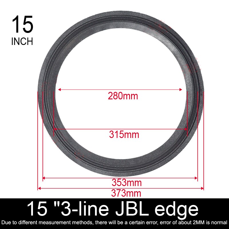 DIYLIVE-anillo plegable de borde de espuma, Subwoofer de 12-15 pulgadas, paño Borde de espuma, ajuste de mantenimiento (295 ~ 375mm) 12 15 18: 1 pieces / 15 INCH(JBL)373mm