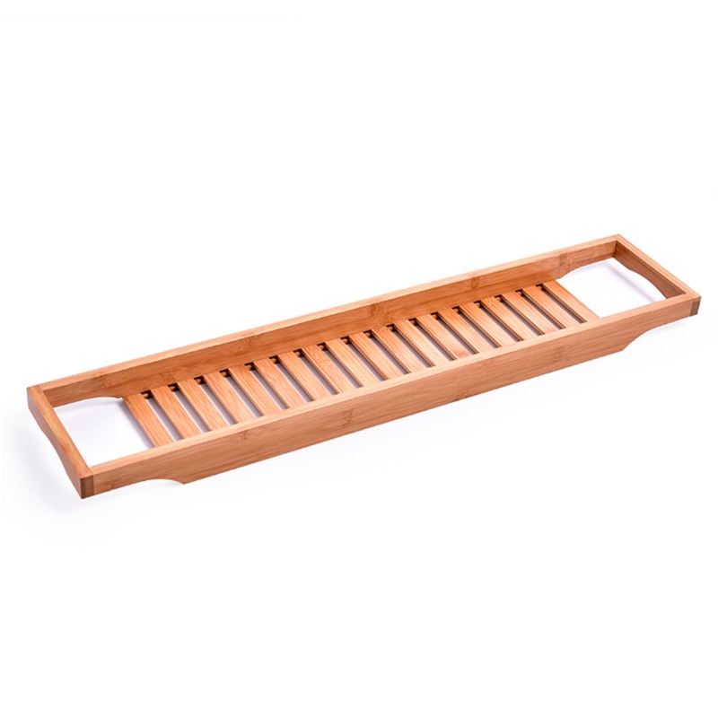 plateau de baignoire en bambou, organisateur de salle de bain douche, maison SPA support de rangement en bois pour livre porte-vin, accessoires de Table de bain: Orange