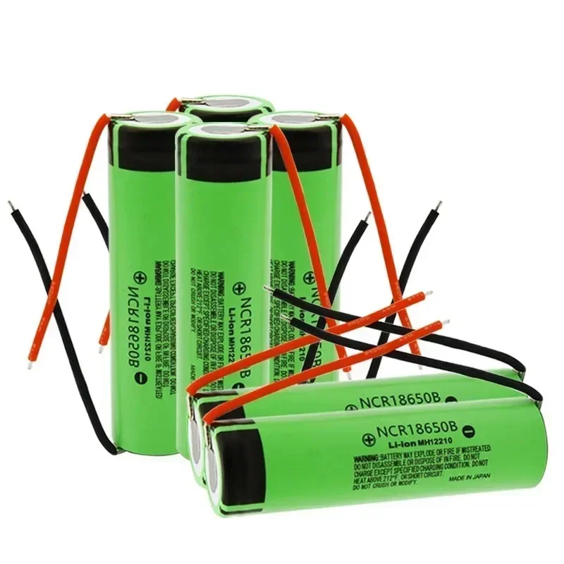 10 STÜCK 100 % Original 18650 Akku 3400 mAh 3,7 V Lithium-Akku NCR18650B Geeignet für Taschenlampenbatterie + DIY-Draht