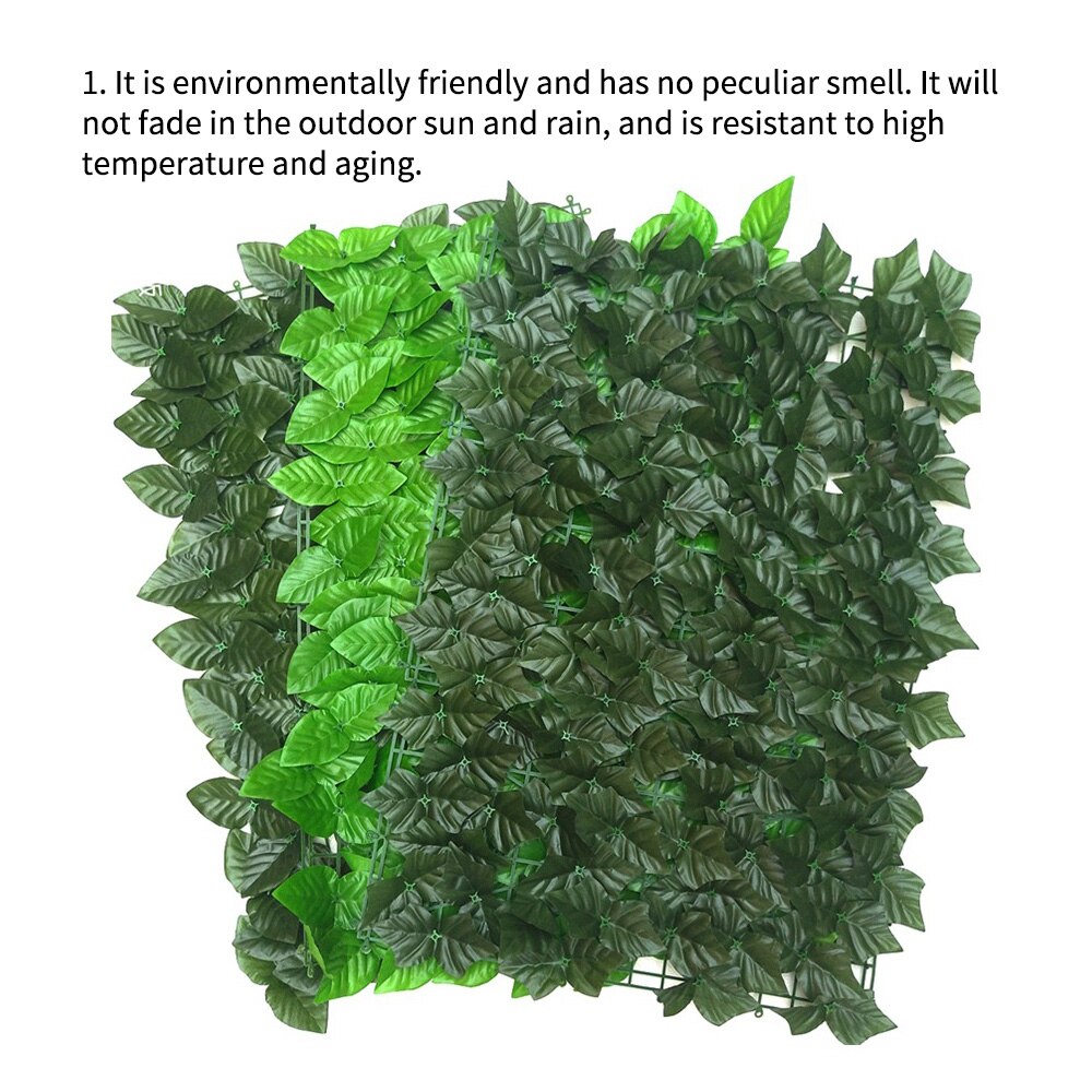 Panel enrollado de hiedra para decoración del hogar, cerca Artificial de hojas verdes con protección UV para balcón, privacidad, jardín, patio trasero, plantas de ratán para pared