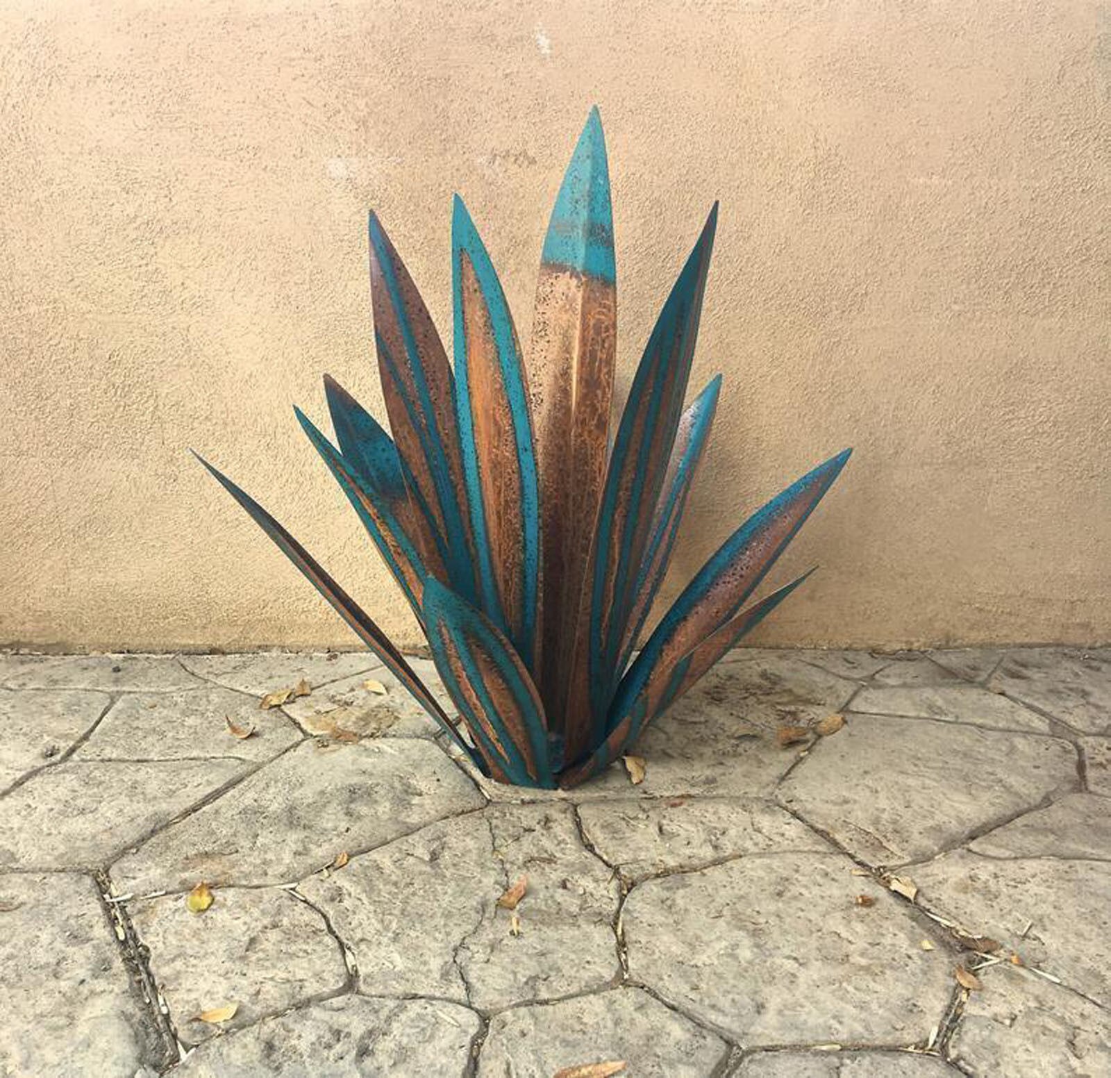 35cm 9 Leaves Diy Metal Art Tequila Rustic Sculpture Garden Yard Art Sculpture Home Decor Outdoor Garden Decoration