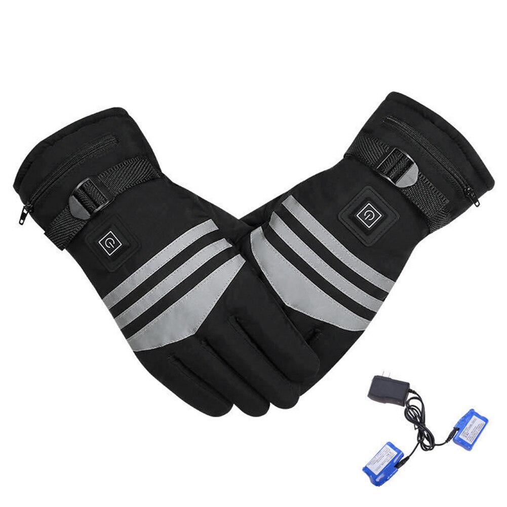 Opvarmede handsker 3.7v 4000 mah genopladelig elektrisk opvarmet håndvarmer termisk varm motorcykel vintercykling skihandsker: E