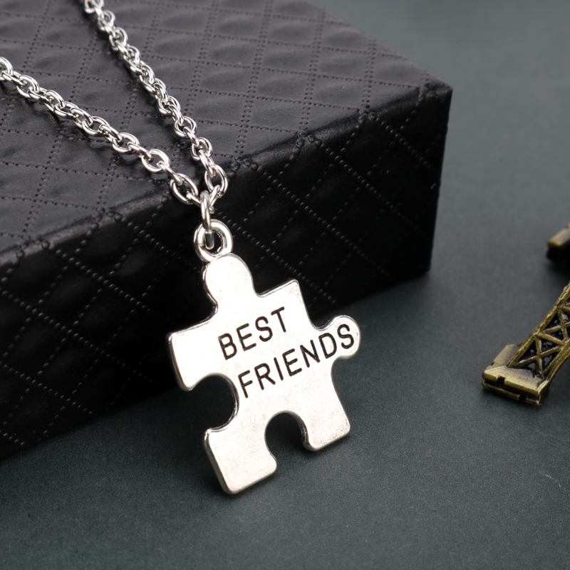 2 stk bedste venner puslespil halskæde kvinder mænd smykker vedhæng halskæder kæde choker collier venskab