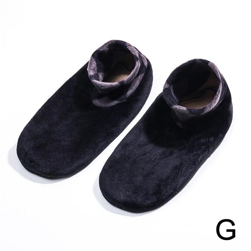 1 paire doux bas polaire chaussettes pantoufle pour hommes femmes hiver épaissir botte chaussette 10 couleurs élastique antidérapant intérieur sol chaussettes: G