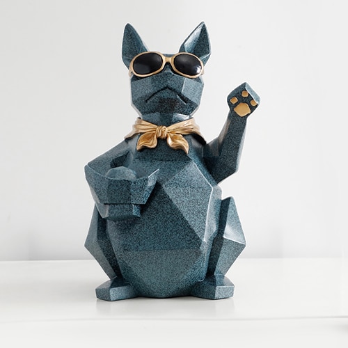 Figuritas de resina para perros y gatos, artesanía moderna, animales en miniatura, bonitos adornos para el hogar, decoración de oficina, cuenco de almacenamiento tallado coleccionable