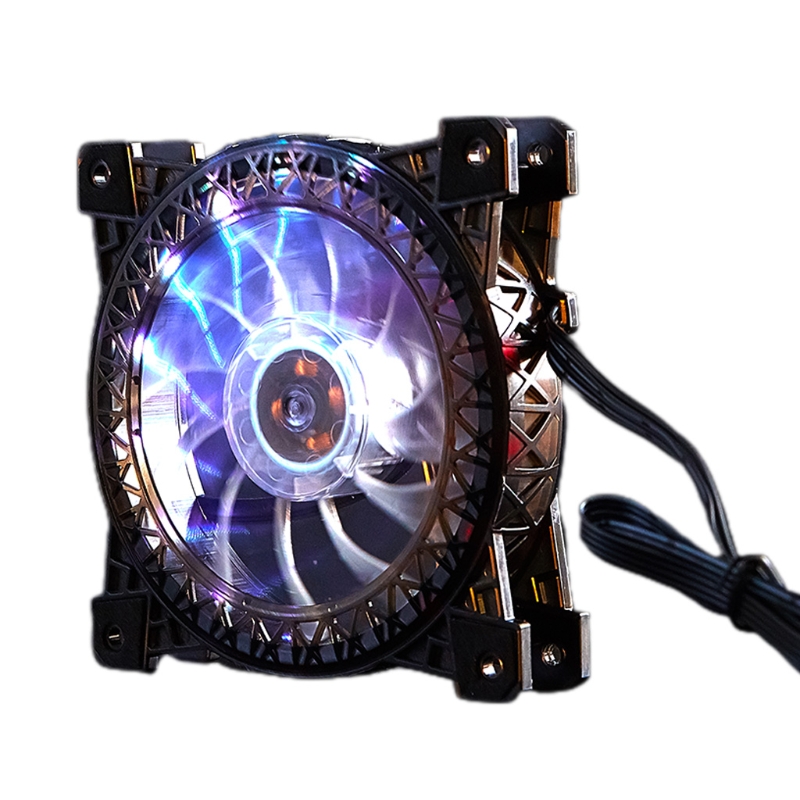 120mm Computer Cooling Fan RGB Case Fan Adjustable High Performance Silent Control Chassis Radiators 4Pin + 6Pin: White