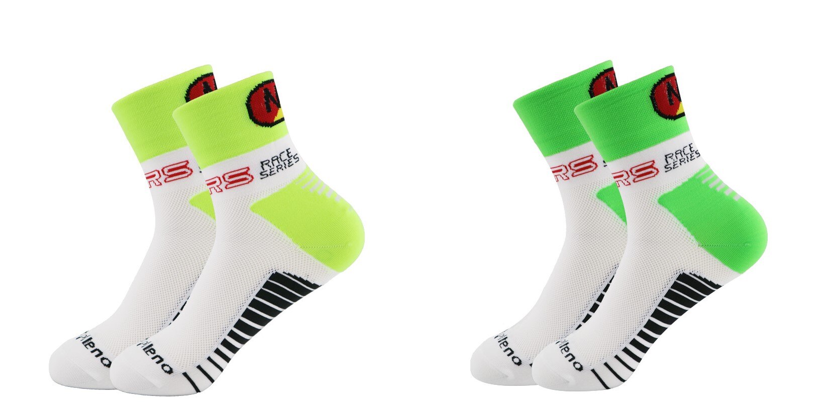 Mężczyźni i kobiety kolarstwo koszykówka bieganie pończochy sporty outdoorowe letnie wędrówki tenis antypoślizgowe odporne na zużycie skarpety z dezodorantem: Yellow X Green