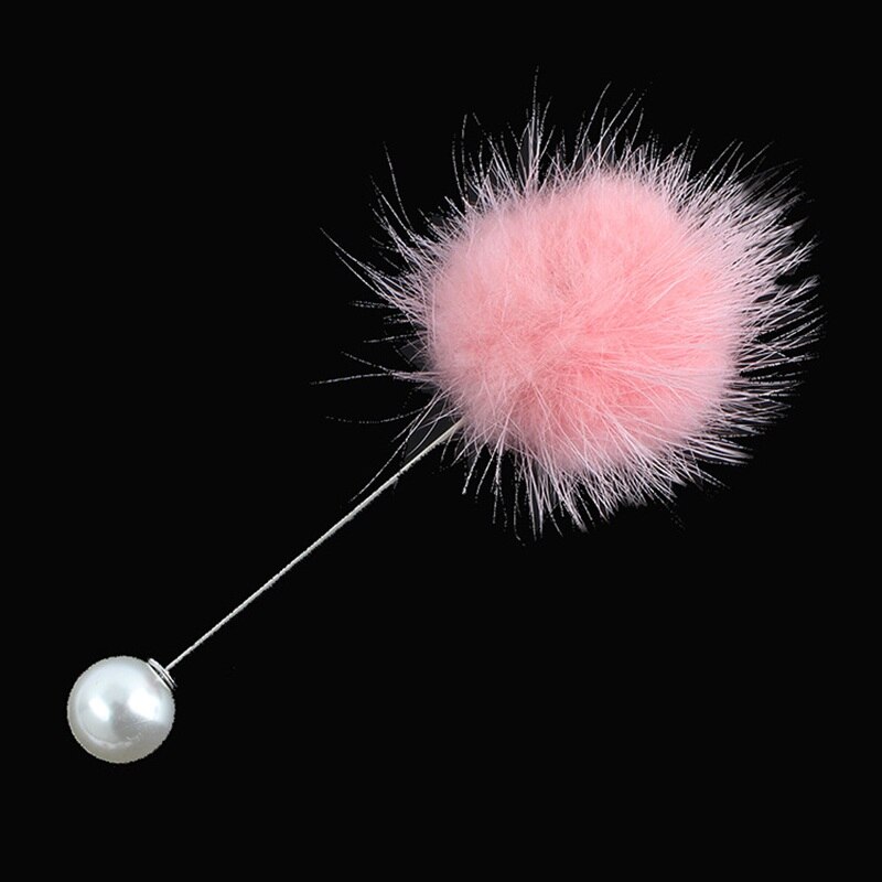 Neue Nette Charme Simulierte Perle Brosche Stifte Für Frauen Koreanischen ist hingefallen Bommel Ball durchbohren Revers Broschen Kragen Schmuck: B5-Rosa