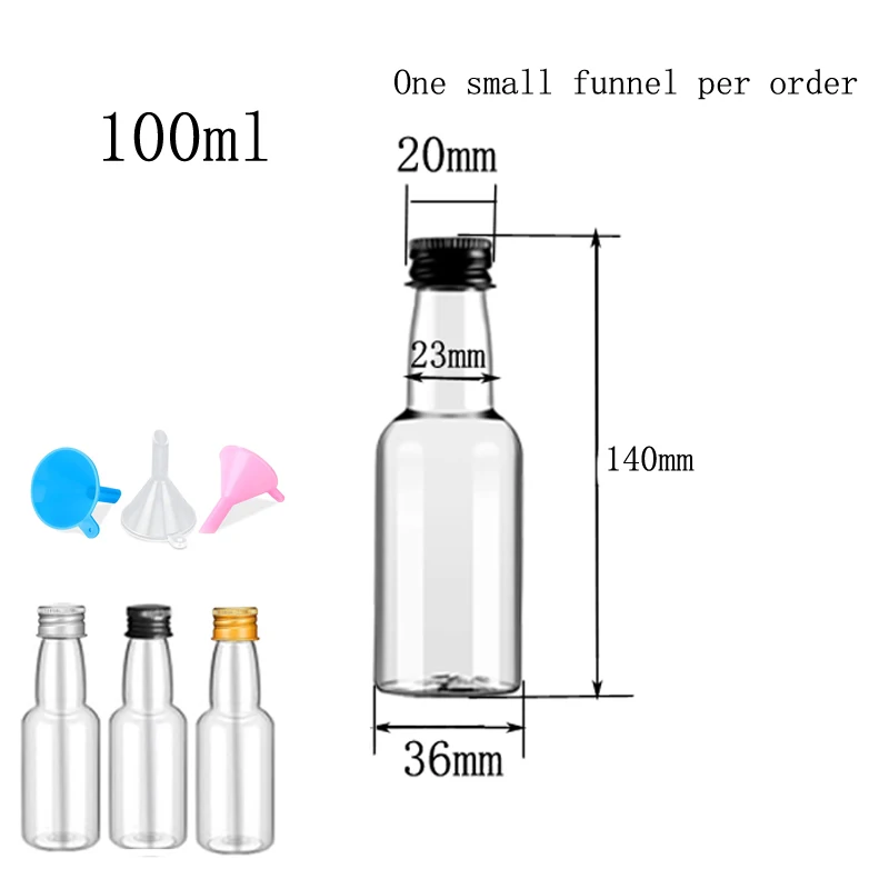 10 Uds 30ML-150ML Mini botella de licor de plástico portátil botellas de jugo contenedor de bebidas reutilizable para favores bodas fiestas favores: Amarillo claro / 5 ml