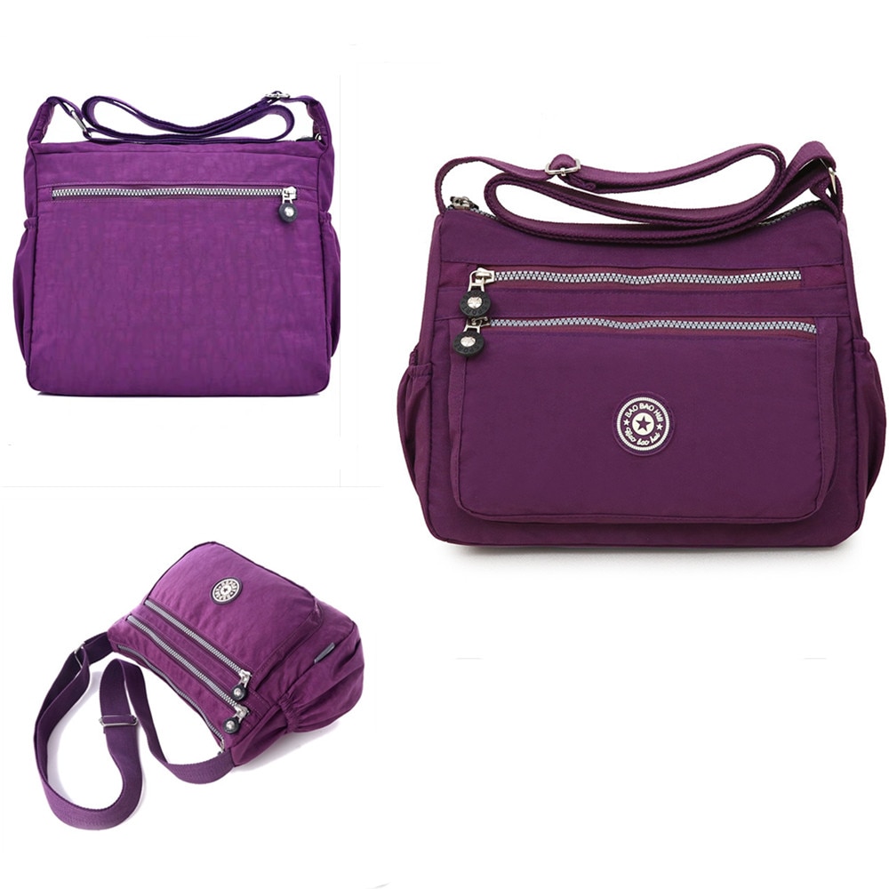 Multi Pocket Handbag Waterproof Nylon Shoulder Bags Zipper Large Capacity Travel Female Crossbody Bags Female Multilayer